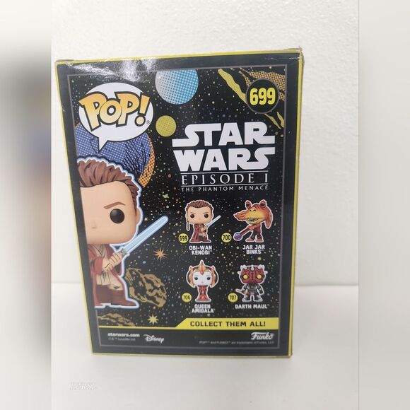 Obi Wan Kenobi 699 & Jar Jar Binks 700 Funko Pop set NIB - Picture 6 of 9